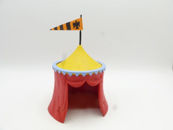 Timpo Toys Knight's tent, red, light blue border, yellow roof