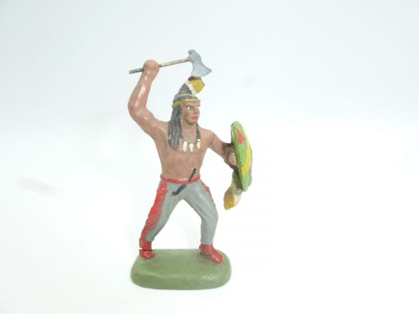Leyla Indianer mit Tomahawk + Schild - seltene Figur