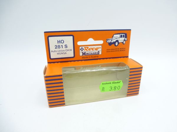 Roco Minitanks Empty box Autounion / DKW Munga, H0 281S