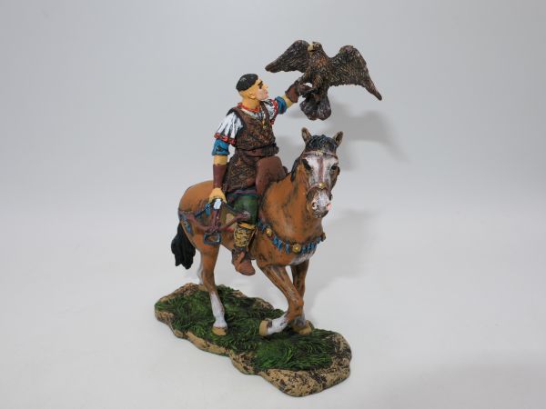 Germania 7 cm Noble Norman on horseback with hunting falcon - great painting