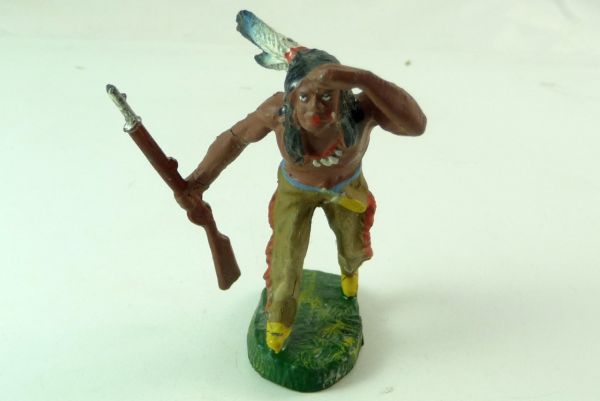 Elastolin Indian peering with rifle No. 6829 - very nice painting