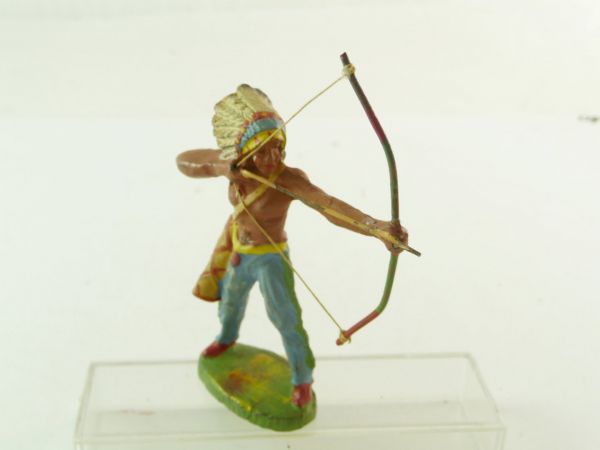 Elastolin Masse Indianer stehend mit Bogen (Nachkrieg) - sehr guter Zustand