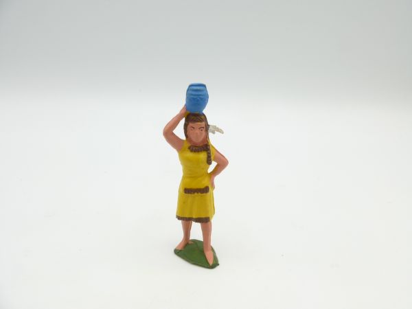 Starlux Indianerin mit Krug auf dem Kopf, gelbes Kleid