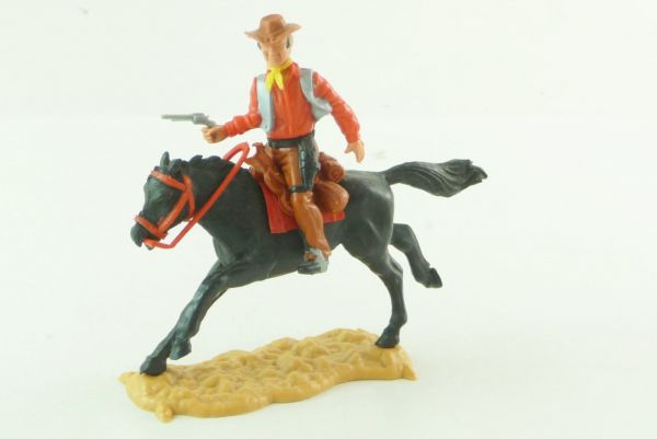 Timpo Toys Cowboy 4. Version reitend mit seltenem braunen Unterteil