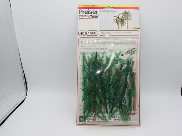 Preiser H0 Natureal: palm tree kit, No. 1466 (equals 4 pcs.) - orig. packaging