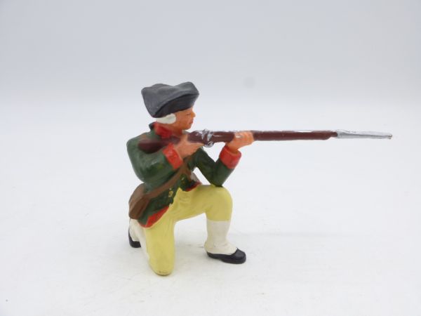 Elastolin 7 cm American Militia: Soldier kneeling and shooting, No. 9144