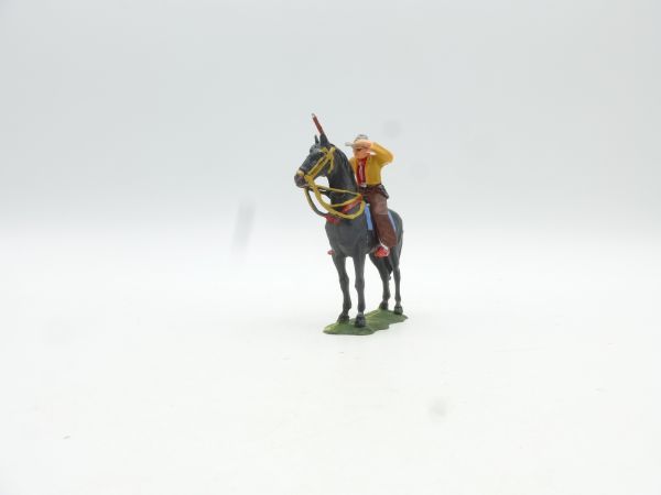 Elastolin 4 cm Cowboy on horseback peering, No. 6994