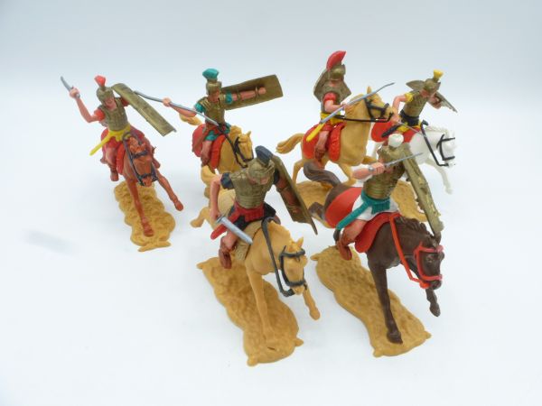Timpo Toys Set of Romans on horseback (6 figures) - shield loops ok