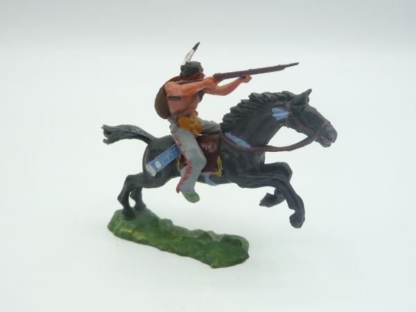 Elastolin 4 cm Indianer zu Pferd mit Gewehr, Nr. 6845 - sehr guter Zustand