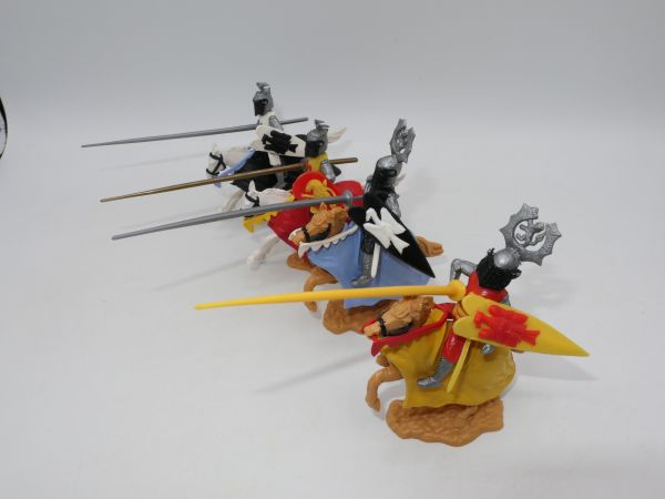 Timpo Toys Set aus 4 verschiedenen Turnierrittern - Schildschlaufen ok
