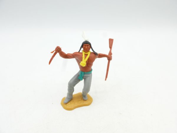 Timpo Toys Indianer stehend mit Messer + Gewehr