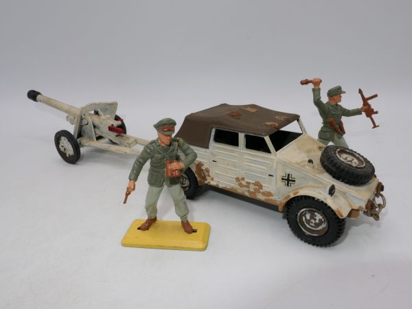 Dinky Toys Kübelwagen mit Anti Tank Gun (ohne Figuren) - Sammlerbemalung