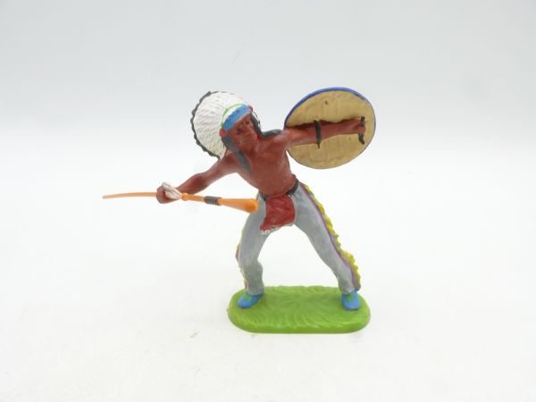 Elastolin 7 cm Indianer Speer werfend, Nr. 6822
