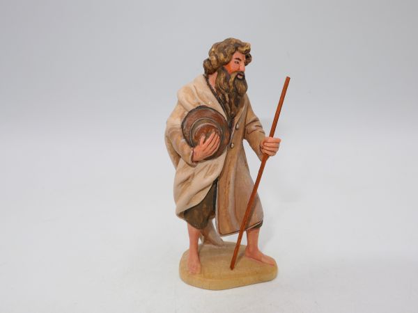 Lepi Nativity figure: Hiker with hat + stick, material wood, 8 cm series