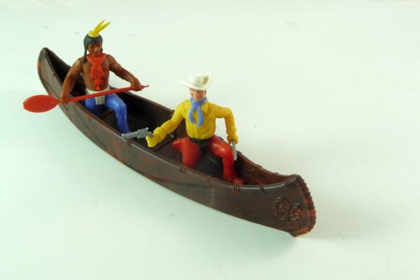 Crescent Canoe with Indian and Trapper (very rare) - condition as new