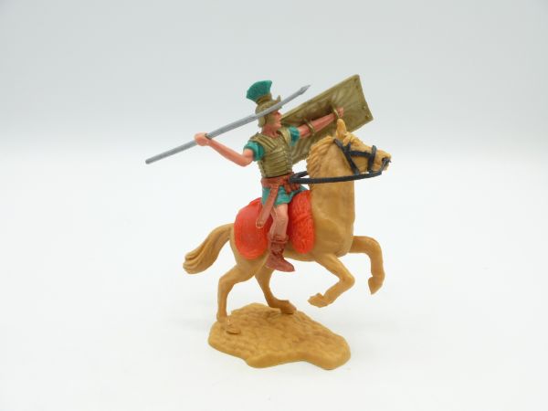 Timpo Toys Römer reitend, grün, mit Pilum - schönes aufsteigendes Pferd