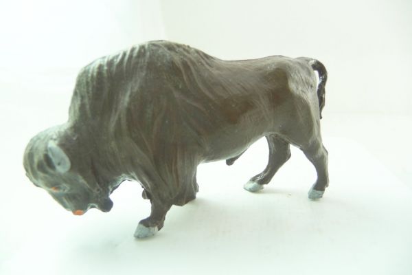 Reisler Buffalo, head down, dark-brown - great painting