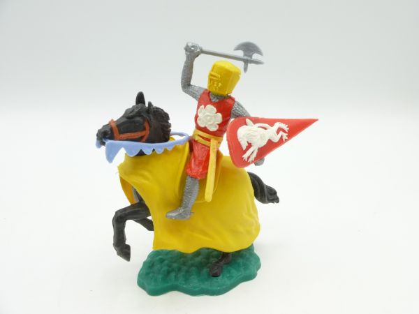 Timpo Toys Medieval knight riding, red/yellow - shield loops ok