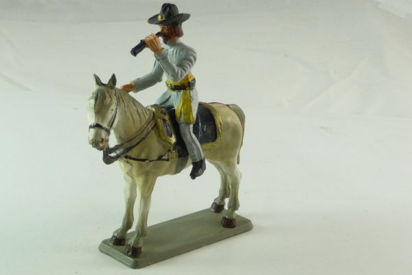 Starlux Confederate Army Soldier mounted, officer with field glasses - very nice horse