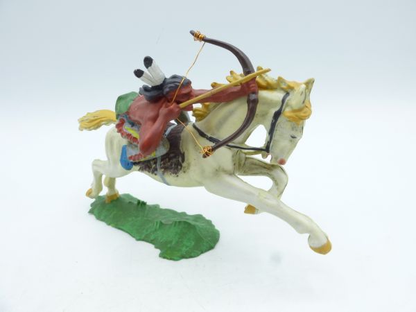 Elastolin 7 cm Indianer seitlich am Pferd, Nr. 6847