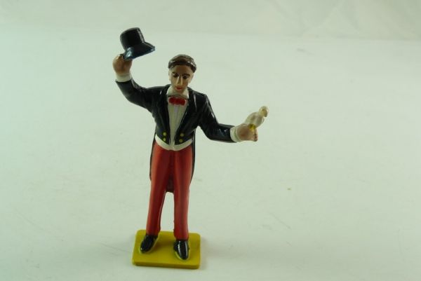 Circus director / magicians with hat and pigeon (similar to Elastolin 4 cm)
