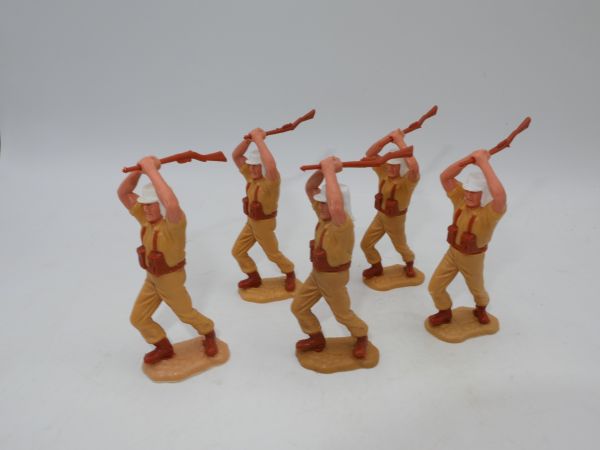 Timpo Toys 5 Foreign legionnaires advancing, striking with rifle with both hands
