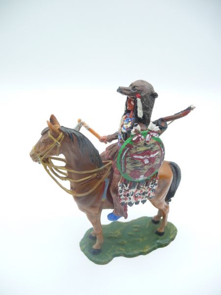 Modification 7 cm Indian on horseback / medicine man with various accessories - great modification