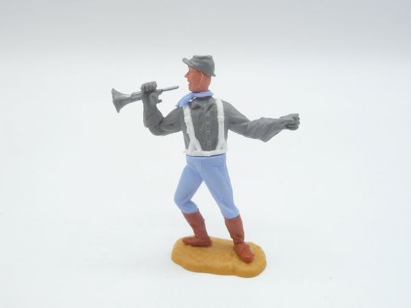 Timpo Toys Confederate Army soldier 2nd version standing with trumpet