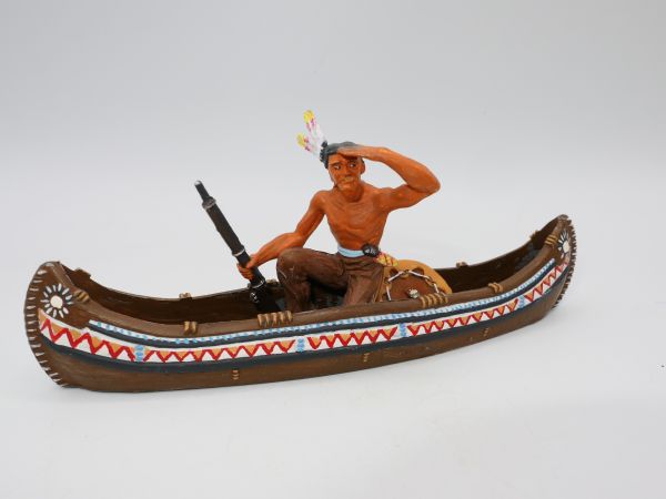Indianer im Kanu spähend - toller 7 cm Umbau