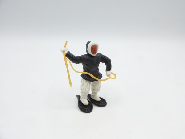 Timpo Toys Eskimo with harpoon, black with white legs