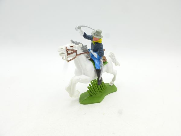 Britains Swoppets Soldier 7th Cavalry riding lunging with sabre