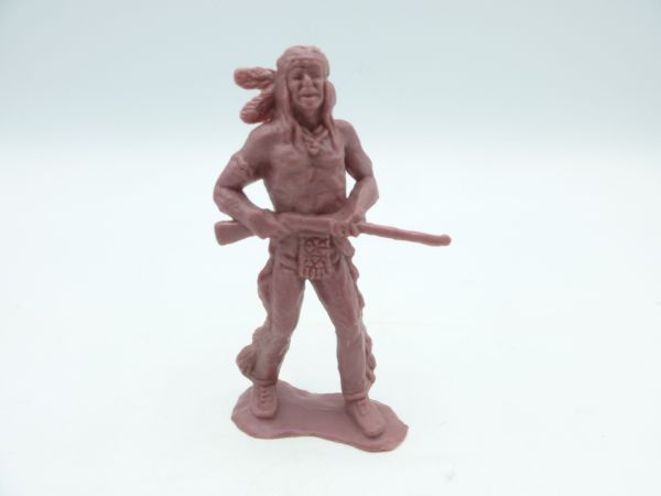 Heinerle Indian holding rifle, brown/pink