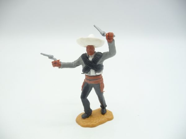 Timpo Toys Mexikaner stehend, grau/weiß, schwarzer Gurt, 2 Pistolen