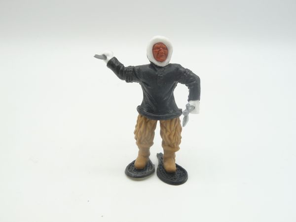 Timpo Toys Eskimo with axe + knife, black, legs beige