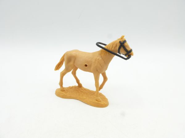 Timpo Toys Pferd gehend, beige mit schwarzem Zaumzeug