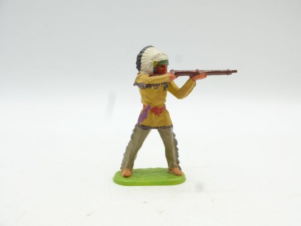Elastolin 4 cm Indianer stehend schießend, Nr. 6840, beige Tunika