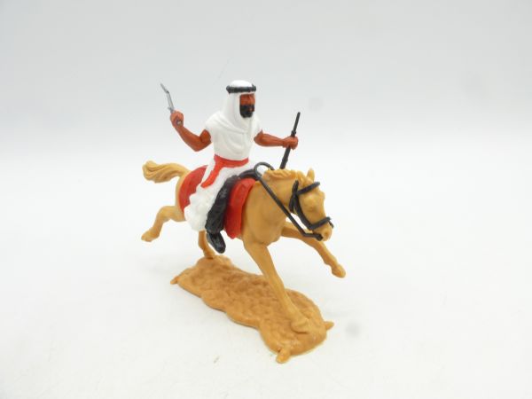 Timpo Toys Arab riding with rifle + sabre, white