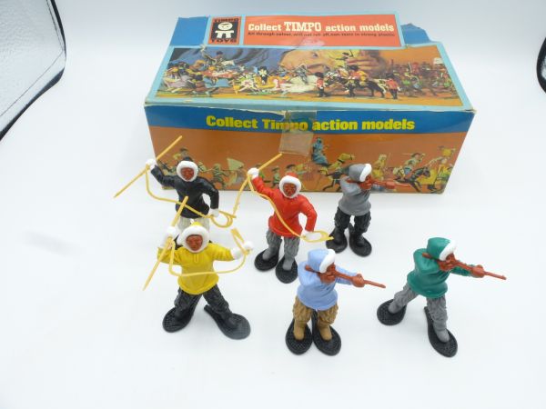 Timpo Toys Schüttbox mit 36 ladenneuen Eskimos, Box Nr. 24
