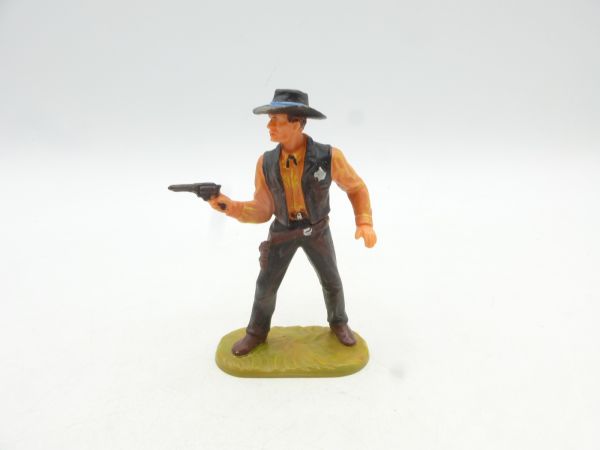 Elastolin 7 cm Sheriff mit Pistole, Nr. 6985 - extrem frühe, schöne Bemalung