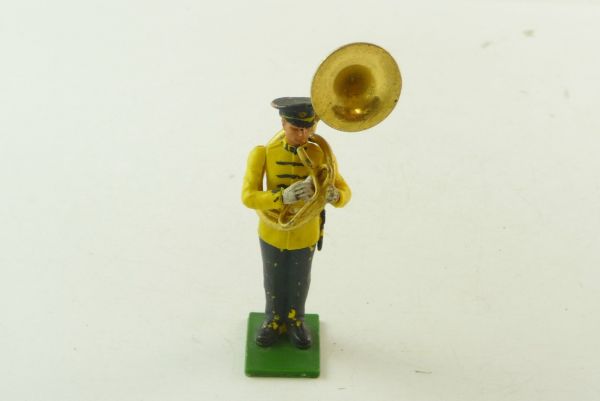 Britains Swoppets US Military Band; musician with with tuba - good condition