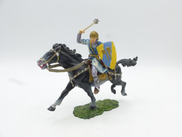 Elastolin 7 cm Norman with mace on horseback, No. 8857, painting 2