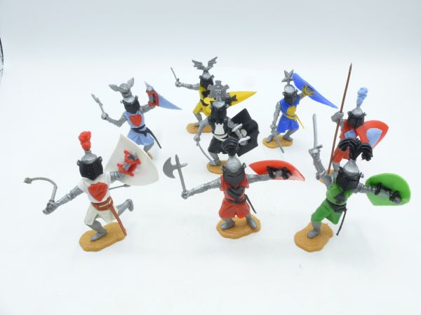 Timpo Toys Group of visor knights (8 different figures)