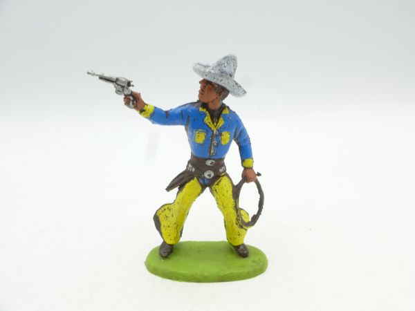 Chromoplast Cowboy mit Lasso + Pistole, ca. 7,5 cm