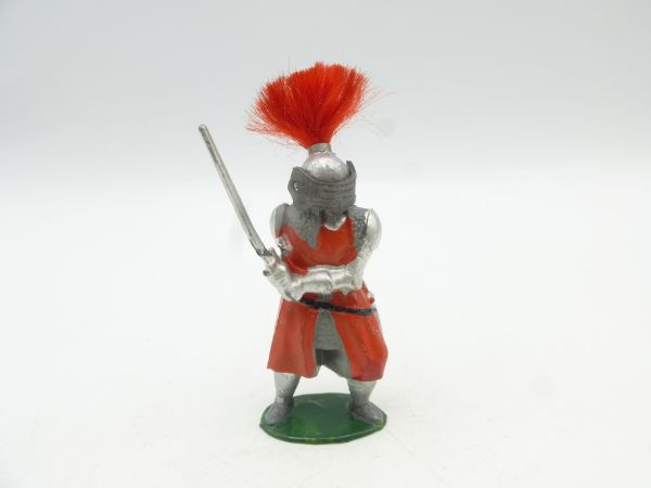Timpo Toys Visierritter (rot), Schwert seitlich ausholend - ladenneu