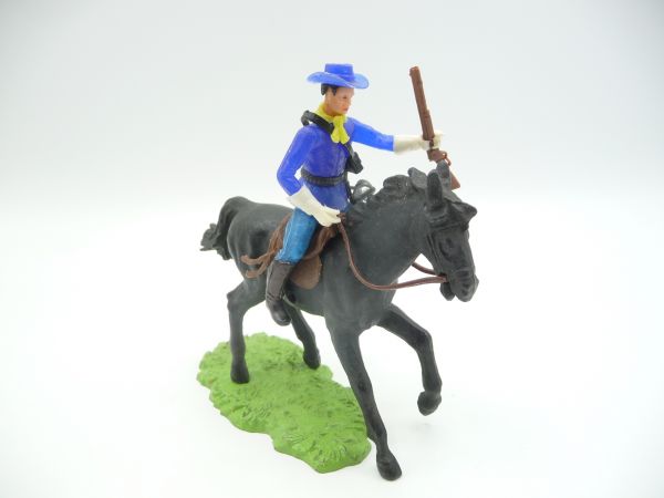 Elastolin 7 cm Union Army Soldier riding with sabre + rifle