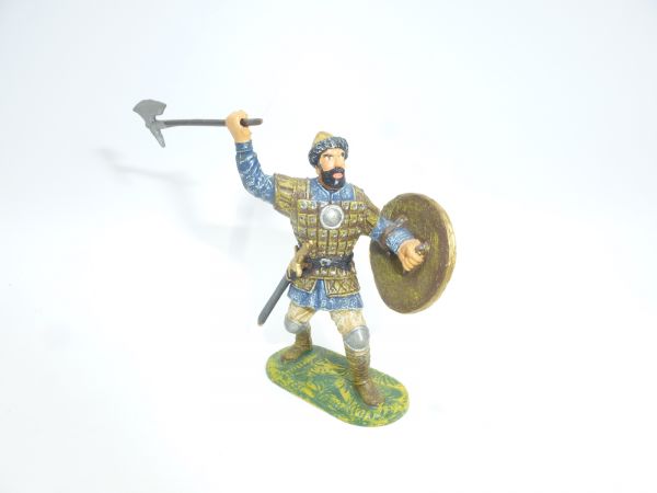 Norman standing, lunging with battle axe + shield