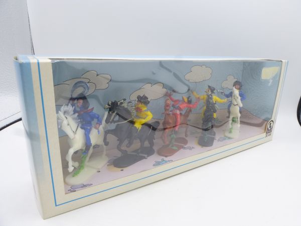Jean Blister box with 5 riding Cowboys