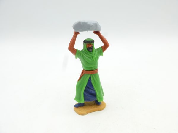 Timpo Toys Araber stehend grün, Stein werfend (Innenkleid dunkelblau)