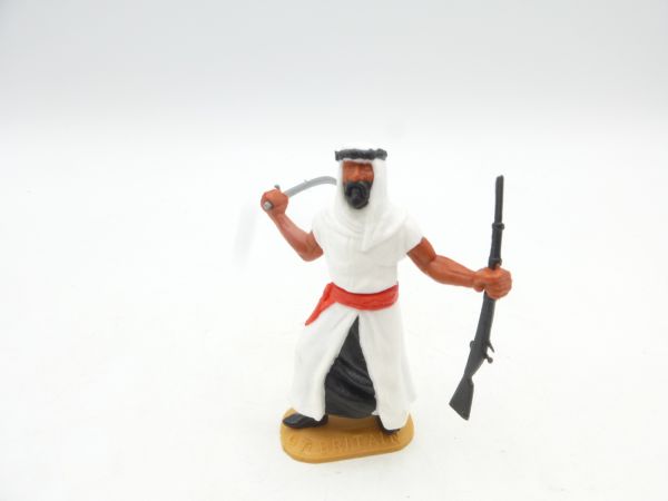 Timpo Toys Araber stehend weiß mit Säbel + schwarzem Gewehr