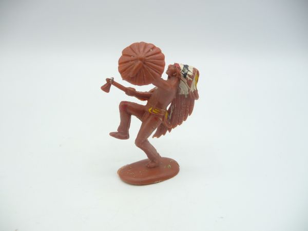 Indian with axe + shield - great figure, used condition